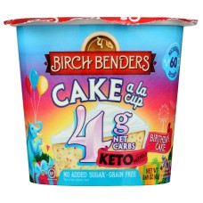 BIRCH BENDERS: Baking Cup Birthday Cake, 1.48 oz