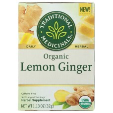 TRADITIONAL MEDICINALS: Tea Lemon Ginger Org, 16 bg