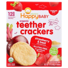 HAPPY BABY: Cracker Teethr Strw Beet, 1.7 oz