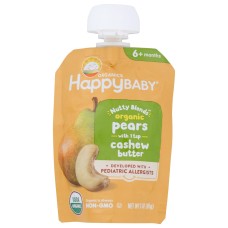 HAPPY BABY: Food Baby Pear Cashew Btr, 3 oz