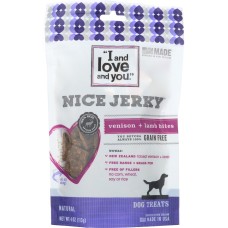 I&LOVE&YOU: Dog Treat Jrky Venison Bite, 4 oz