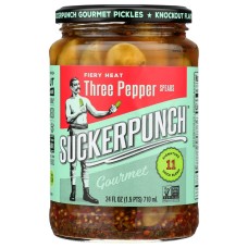 SUCKERPUNCH: Pickle Spears 3Pepper Fire, 24 oz