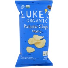 LUKES ORGANIC: Chips Ptato Wavy Organic, 4.5 oz