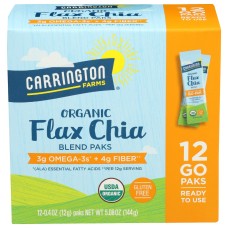 CARRINGTON FARMS: Flax Chia Paks Org 12Pk, 5.08 oz