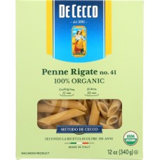 DE CECCO: Pasta Penne Rigate Org, 12 oz