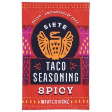 SIETE: Seasoning Taco Spicy, 1.3 oz