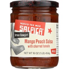 SALPICA: Salsa Mld Mango Peach, 16 oz