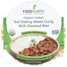 FOOD EARTH: Entree Bean Curry Rice, 10.58 oz