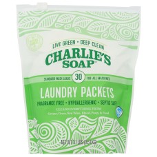 CHARLIES SOAP: Laundry Packets, 30 pc