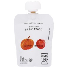 WHITE LEAF PROVISIONS: Baby Food Pumpkin Nectrne, 3.17 oz