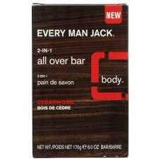 EVERY MAN JACK: Bar Soap 2In1 Cedarwood, 6 oz