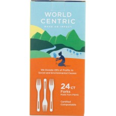 WORLD CENTRIC: Fork Corn Starch, 24 pc