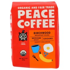 PEACE COFFEE: Coffee Ground Birchwood, 12 oz