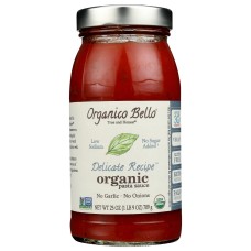 ORGANICO BELLO: Sauce Pasta Delicate Org, 25 oz