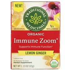 TRADITIONAL MEDICINALS: Tea Immune Zoom Lemon Gin, 16 bg