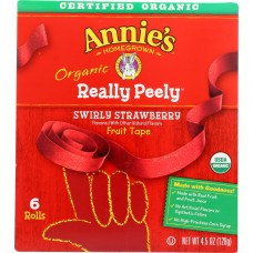 ANNIES HOMEGROWN: Fruit Peely Swrly Strwbry, 4.5 oz