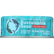 SUSTAINABLE SEAS: Tuna Albcre Watr No Salt, 5 oz