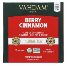 VAHDAM TEAS: Tea Herbl Brry Cinna 15Pc, 1.06 oz