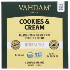 VAHDAM TEAS: Tea Herbl Cookie Crm 15Pc, 1.06 oz