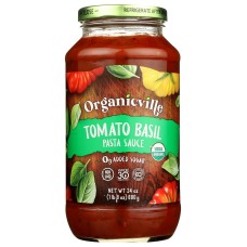 ORGANICVILLE: Sauce Pasta Tmo Basil, 24 oz