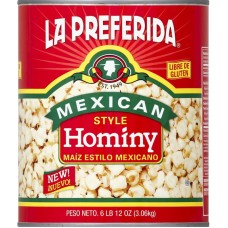 LA PREFERIDA: Hominy Mexican Style, 108 oz