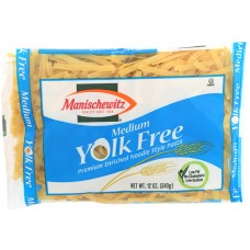 MANISCHEWITZ: Yolk Free Medium Noodles, 12 oz