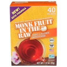 IN THE RAW: Monk Fruit Keto Packets, 1.12 oz