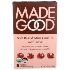 MADEGOOD: Red Velvet Soft Baked Mini Cookies, 4.25 oz