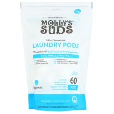 MOLLYS SUDS: Ultra Concentrated Laundry Detergent Pods Peppermint 60 Count, 29.63 OZ
