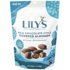 LILYS SWEETS: Milk Chocolate Style Covered Almonds, 3.5 oz