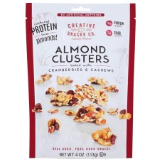 CREATIVE SNACKS: Cranberries and Cashews Almond Clusters, 4 oz