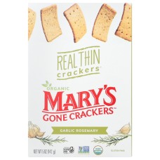 MARYS GONE CRACKERS: Garlic Rosemary Real Thin Crackers, 5 oz
