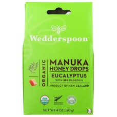 WEDDERSPOON: Organic Manuka Honey Drops Eucalyptus, 4 oz
