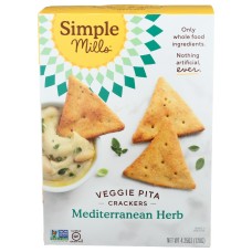 SIMPLE MILLS: Mediterranean Herb Veggie Pita Crackers, 4.25 oz