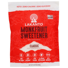 LAKANTO: Classic Monk Fruit and Erythritol Sweetener White Sugar Replacement, 8.29 oz