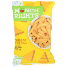MUNCH RIGHTS: Cheddar Sour Cream Baked Puffs, 5.5 oz