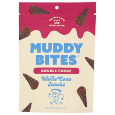 MUDDY BITES: Double Fudge Waffle Cone Snacks, 2.33 oz