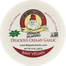 MAJESTIC GARLIC INC: Spinach JalapeÃ±o Delicious Creamy Garlic, 8 oz