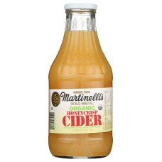 MARTINELLI: Organic Unfiltered Honeycrisp Apple Cider, 33.8 fo