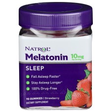 NATROL: Melatonin Gummies Sleep Support Strawberry 10mg, 90 pc