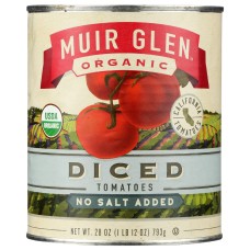 MUIR GLEN: Diced Tomatoes No Salt Added, 28 oz
