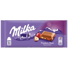 MILKA: Raisins Nuts Chocolate Bar, 3.52 oz