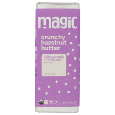 MAGIC CHOCOLATE: Crunchy Hazelnut Butter Oat Milk Chocolate Bar, 2.93 oz