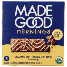MADEGOOD: Mornings Blueberry Organic Oat Bars, 5.3 oz