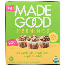 MADEGOOD: Apple Crumble Organic Baked Oat Cups, 6.15 oz