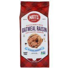 MATTS COOKIES: Oatmeal Raisin Cookies, 10.5 oz