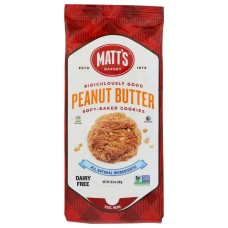 MATTS COOKIES: Peanut Butter Cookies, 10.5 oz