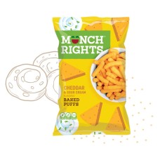 MUNCH RIGHTS: Cheddar Sour Cream Baked Puffs, 12 oz