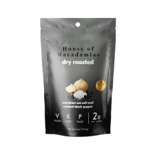 HOUSE OF MACADAMIAS: Dry Roasted Macadamia Nuts With Namibian Sea Salt and Black Pepper, 4 oz