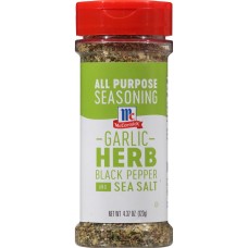 MC CORMICK: Garlic Herb Black Pepper And Sea Salt All Purpose Seasoning, 4.37 oz
